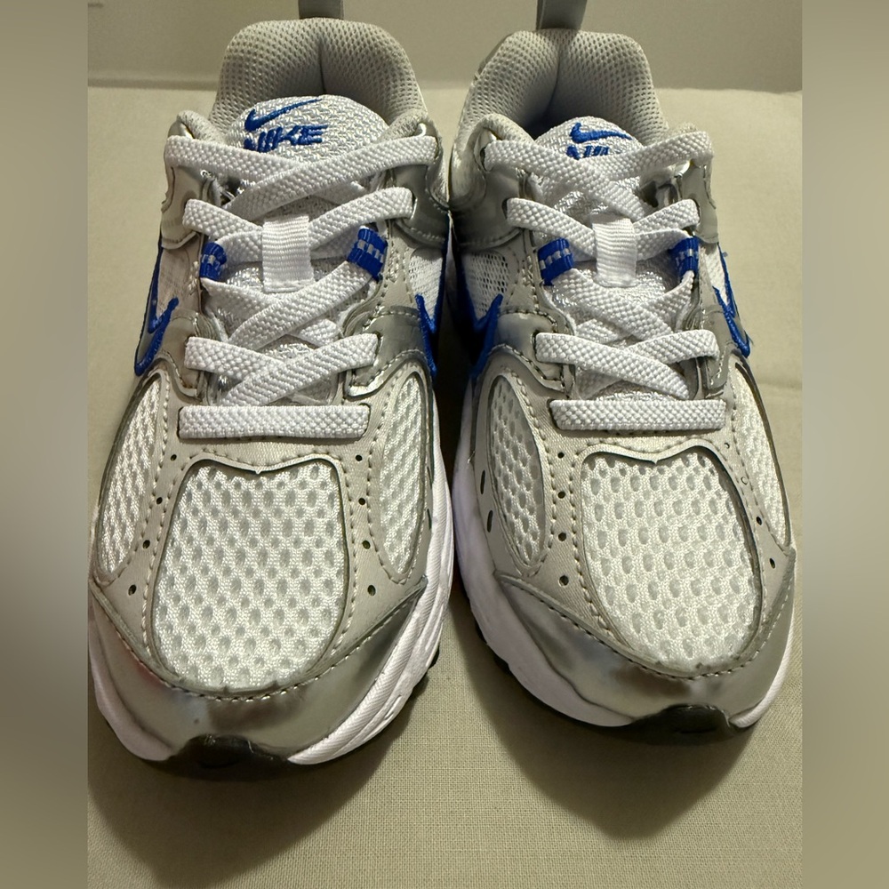Nike Kids' Metallic Silver and Blue Sneakers